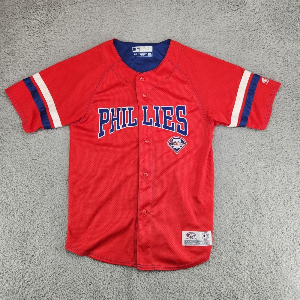 Philadelphia Phillies Tru Fan Jersey Youth Size M Red True Fan Series